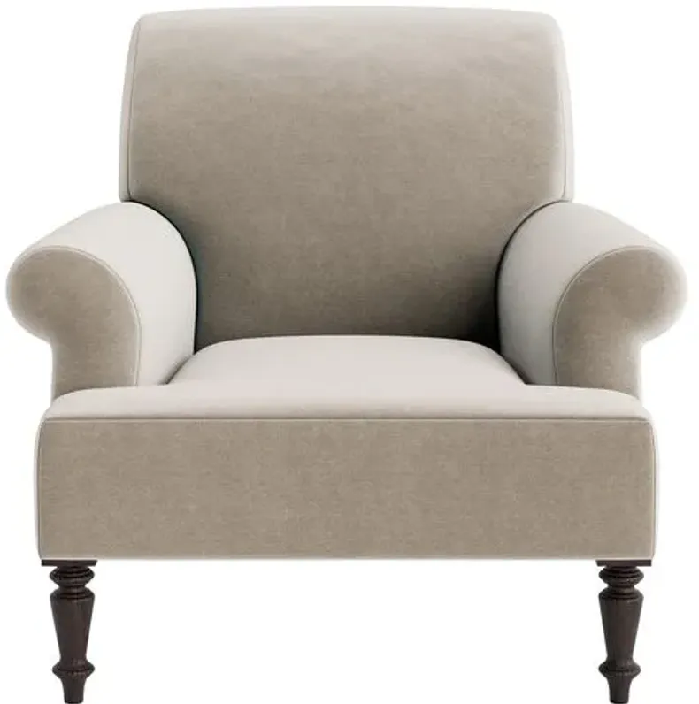 Marth Stewart Grady Chair - Perry Street Velvet - Handcrafted - Brown