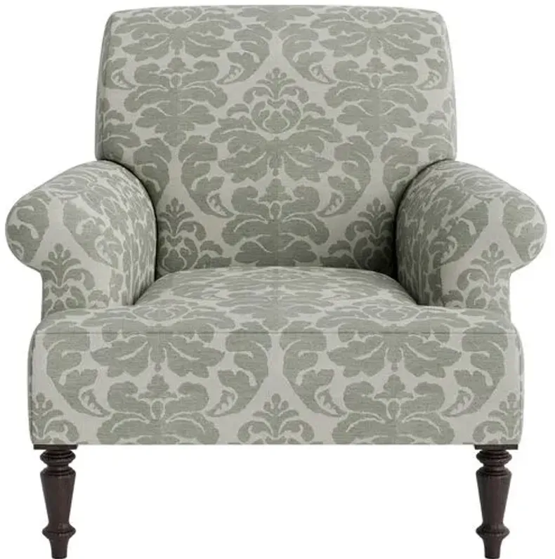 Marth Stewart Grady Chair - Skylands Damask - Handcrafted - Green