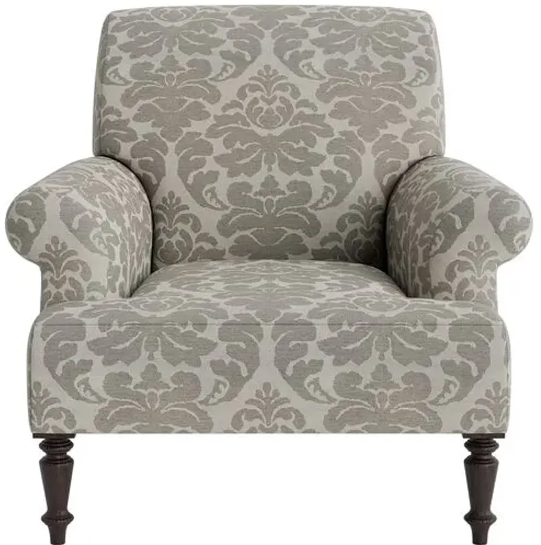 Marth Stewart Grady Chair - Skylands Damask - Handcrafted - Gray