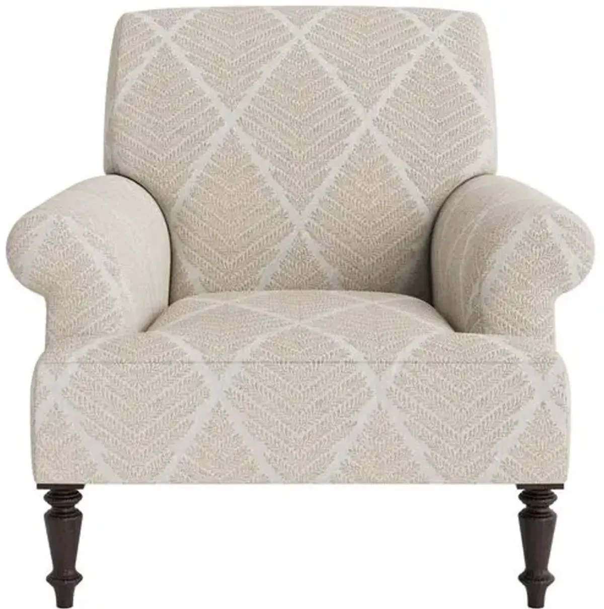 Marth Stewart Grady Chair - Bedford Jacquard - Handcrafted - Brown