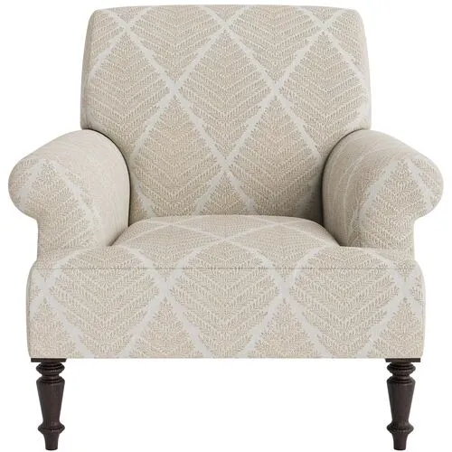 Marth Stewart Grady Chair - Bedford Jacquard - Handcrafted - Brown