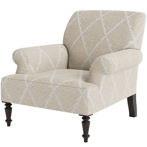 Marth Stewart Grady Chair - Bedford Jacquard - Handcrafted - Brown