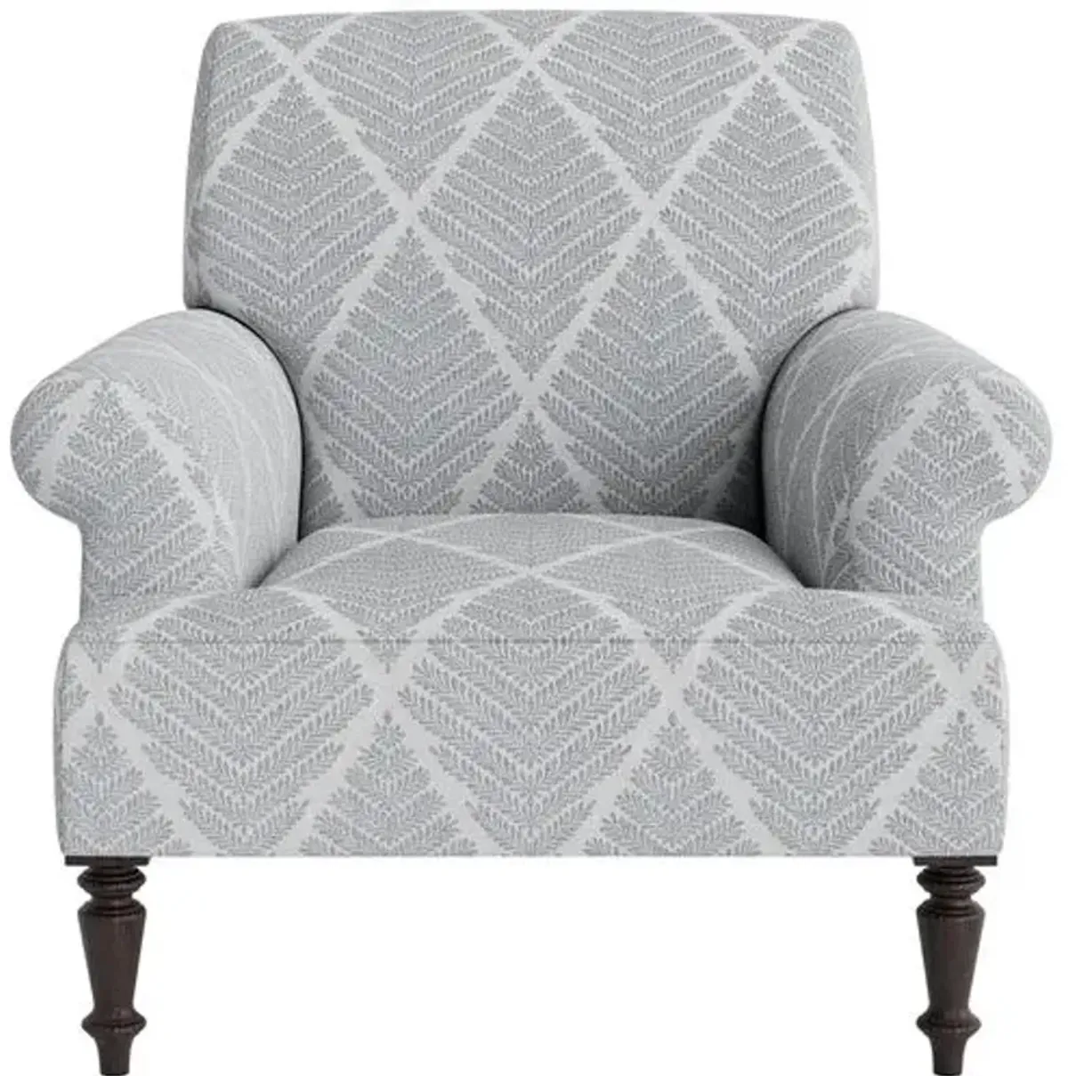 Marth Stewart Grady Chair - Bedford Jacquard - Handcrafted - Blue