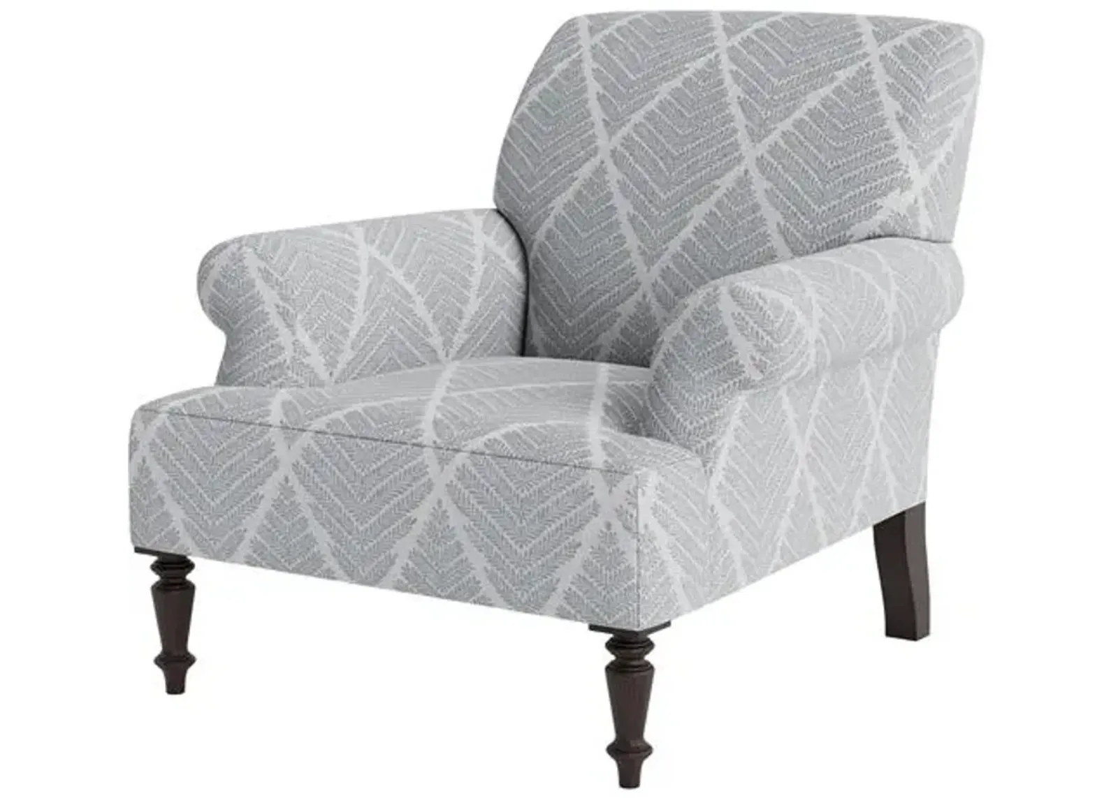 Marth Stewart Grady Chair - Bedford Jacquard - Handcrafted - Blue