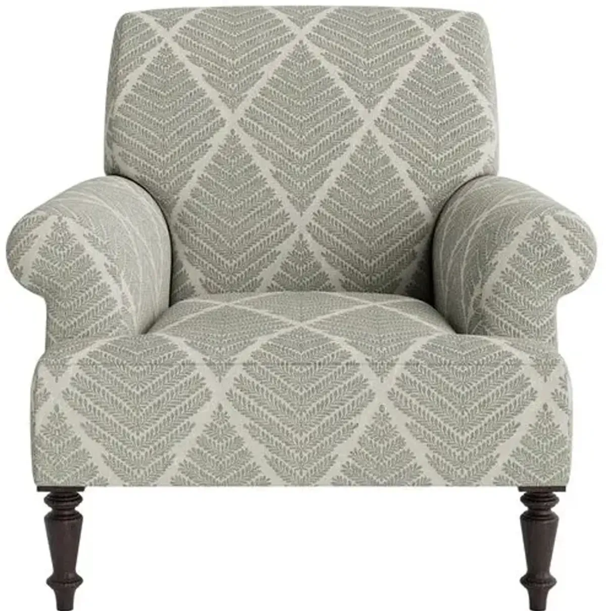 Marth Stewart Grady Chair - Bedford Jacquard - Handcrafted - Green