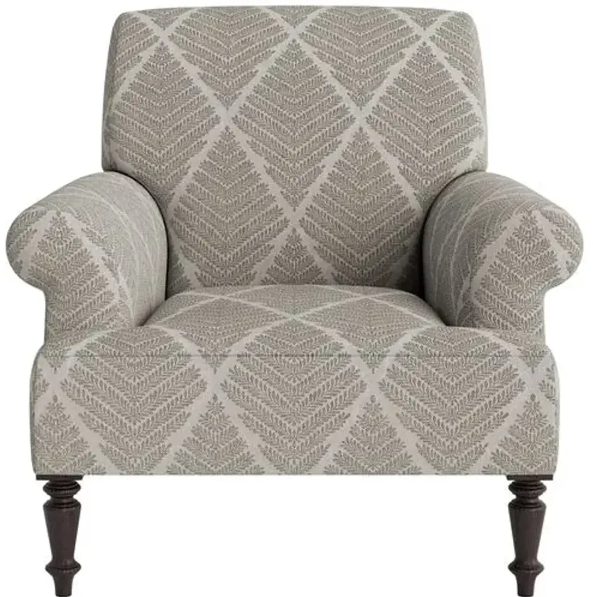 Marth Stewart Grady Chair - Bedford Jacquard - Handcrafted - Gray