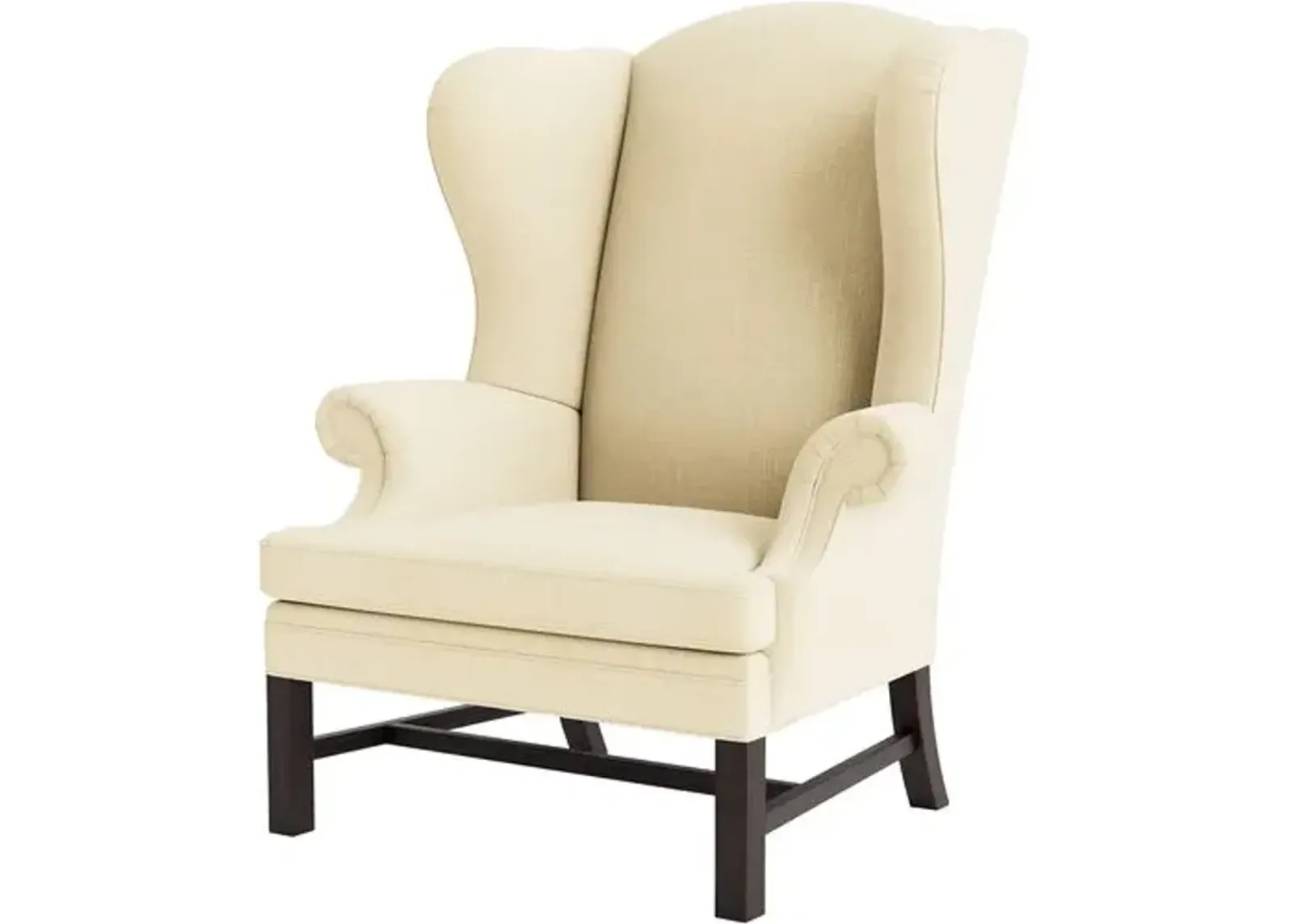 Marth Stewart Dearborne Wingback Chair - Lily Pond Linen Weave - Handcrafted in The USA - Beige - Comfortable, Stylish