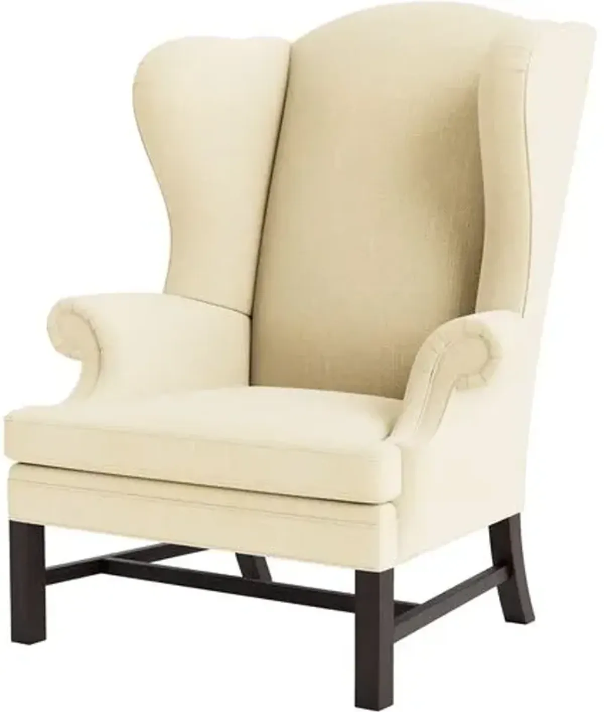 Marth Stewart Dearborne Wingback Chair - Lily Pond Linen Weave - Handcrafted in The USA - Beige - Comfortable, Stylish