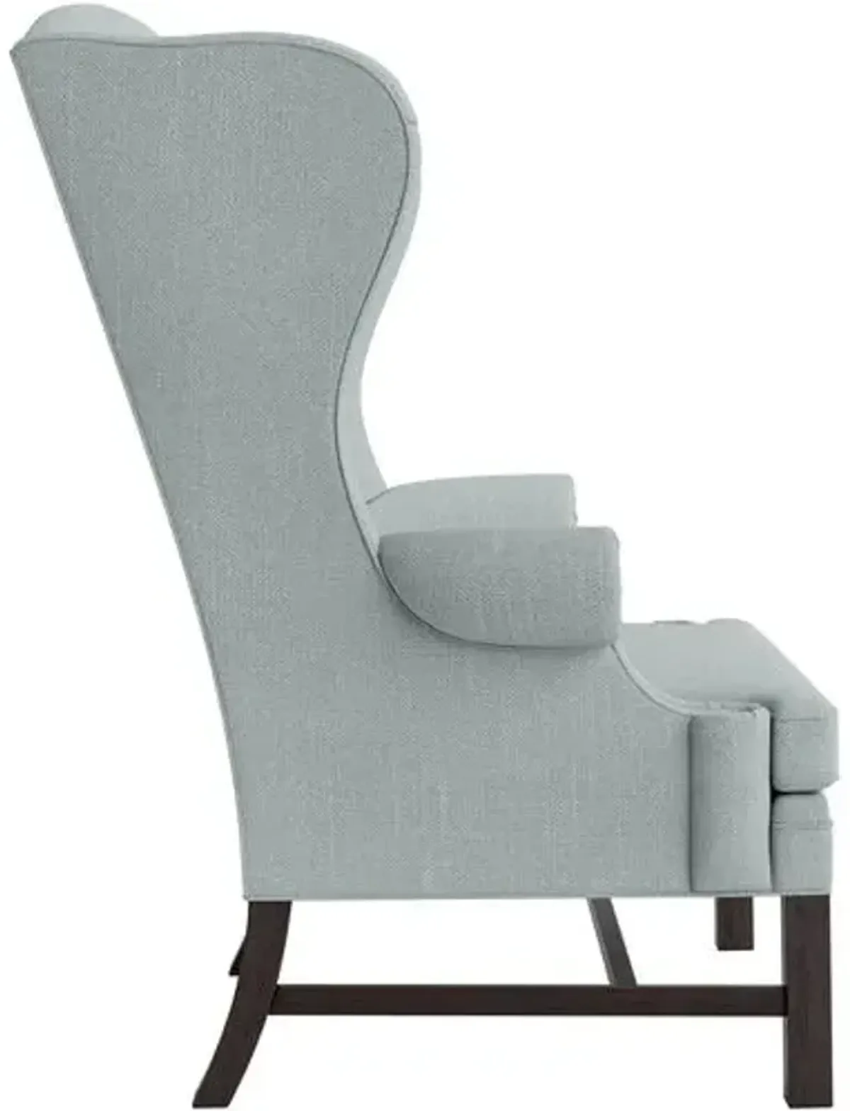 Marth Stewart Dearborne Wingback Chair - Lily Pond Linen Weave - Handcrafted in The USA - Blue - Comfortable, Stylish