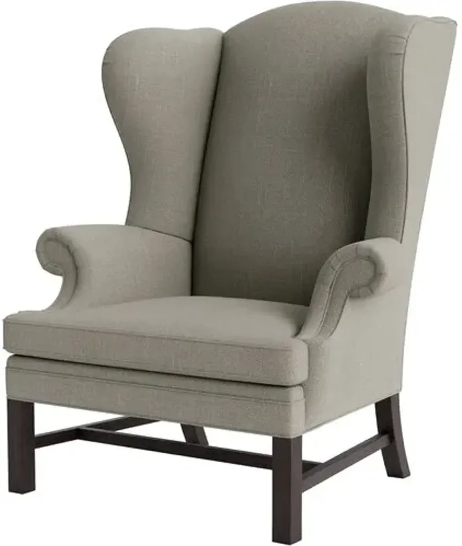 Marth Stewart Dearborne Wingback Chair - Lily Pond Linen Weave - Handcrafted in The USA - Gray - Comfortable, Stylish