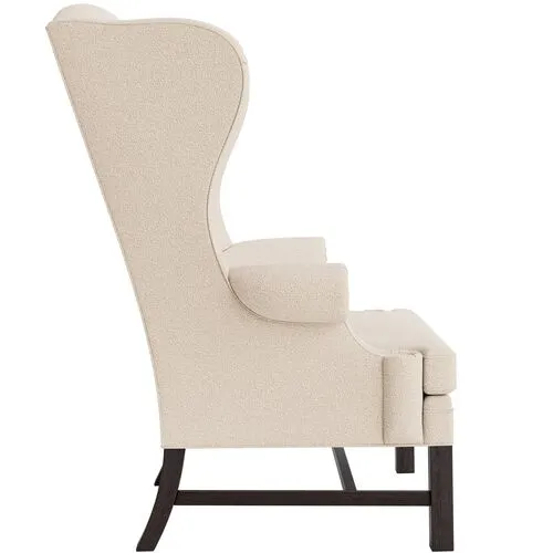 Marth Stewart Dearborne Wingback Chair - Perry Street Boucle - Handcrafted in The USA - Beige - Comfortable, Stylish