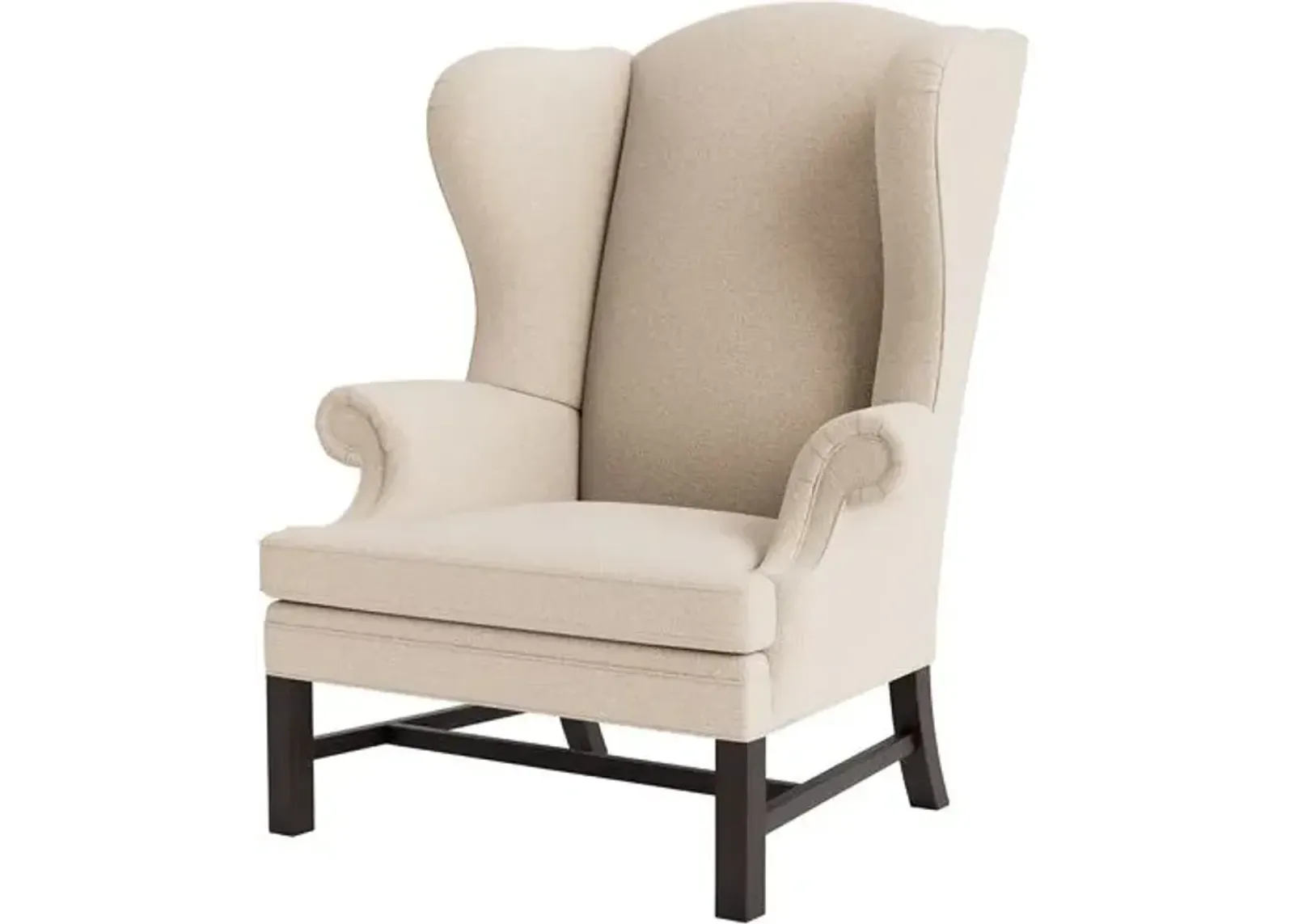 Marth Stewart Dearborne Wingback Chair - Perry Street Boucle - Handcrafted in The USA - Beige - Comfortable, Stylish