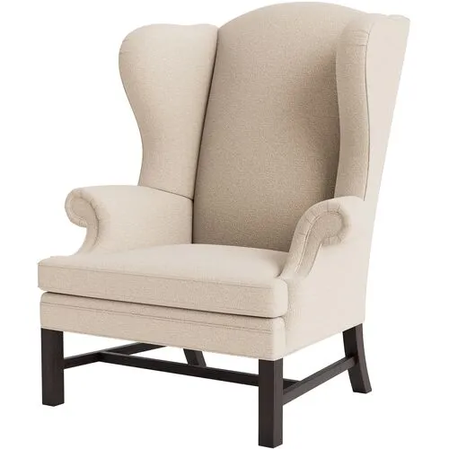 Marth Stewart Dearborne Wingback Chair - Perry Street Boucle - Handcrafted in The USA - Beige - Comfortable, Stylish