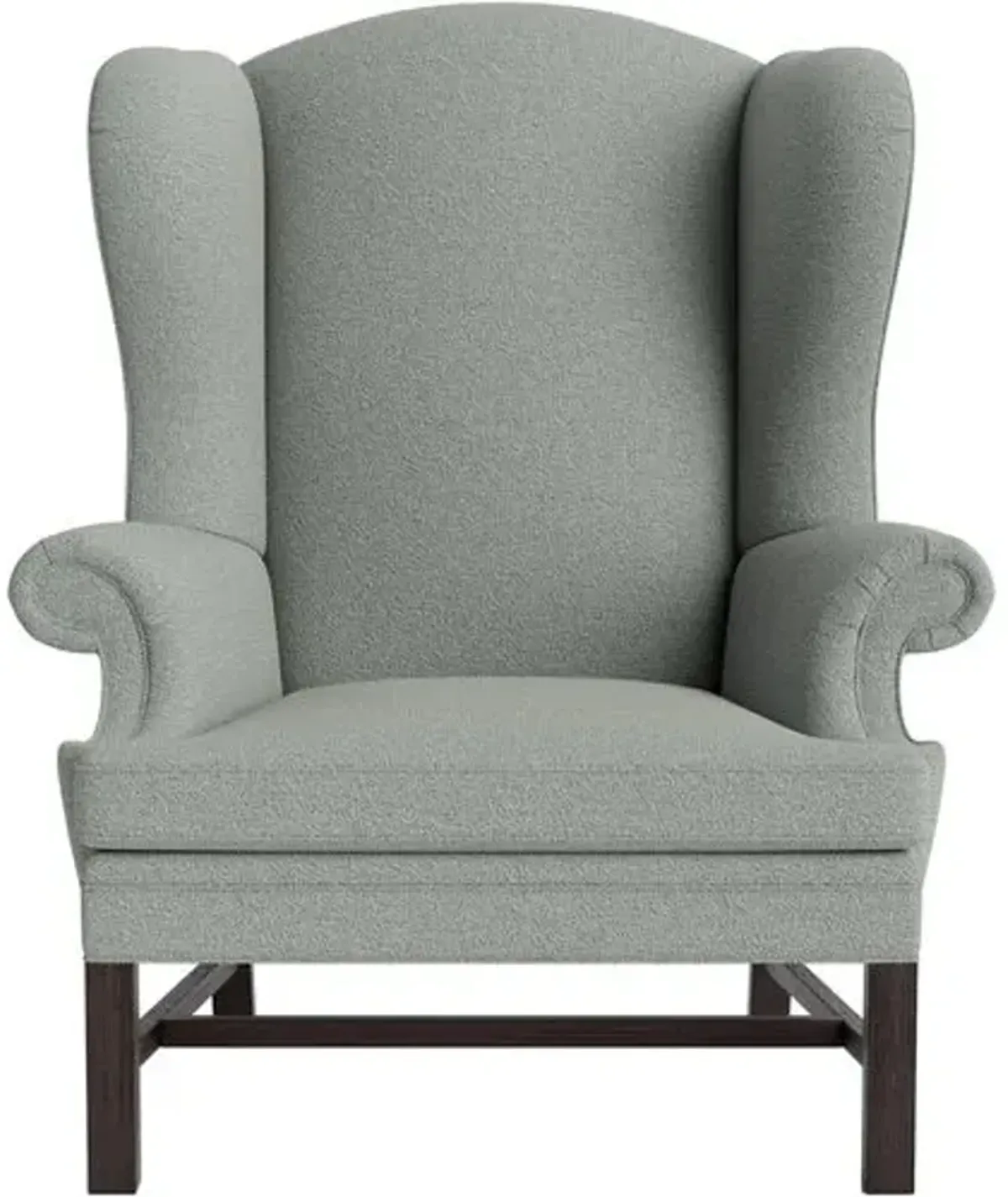 Marth Stewart Dearborne Wingback Chair - Perry Street Boucle - Handcrafted in The USA - Blue - Comfortable, Stylish