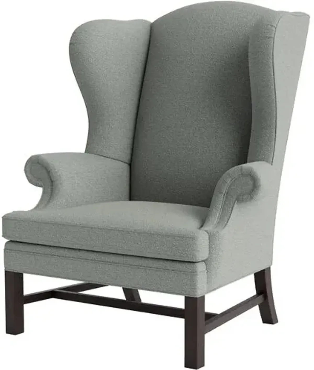 Marth Stewart Dearborne Wingback Chair - Perry Street Boucle - Handcrafted in The USA - Blue - Comfortable, Stylish