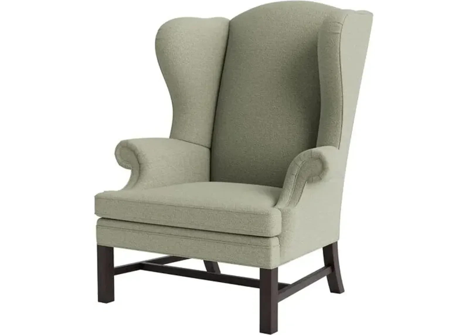 Marth Stewart Dearborne Wingback Chair - Perry Street Boucle - Handcrafted in The USA - Green - Comfortable, Stylish