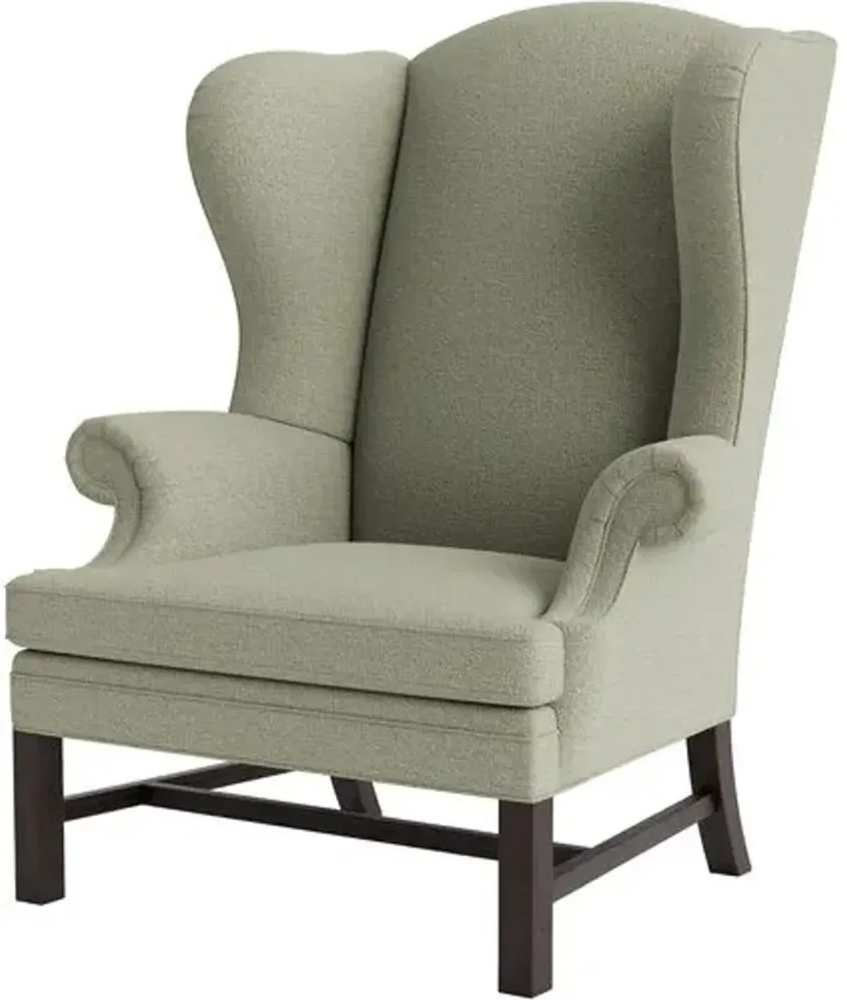 Marth Stewart Dearborne Wingback Chair - Perry Street Boucle - Handcrafted in The USA - Green - Comfortable, Stylish