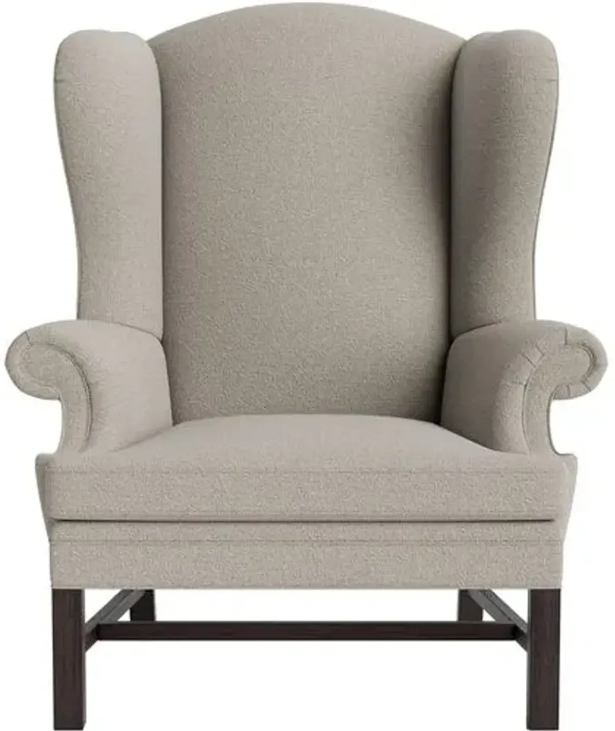 Marth Stewart Dearborne Wingback Chair - Perry Street Boucle - Handcrafted in The USA - Gray - Comfortable, Stylish