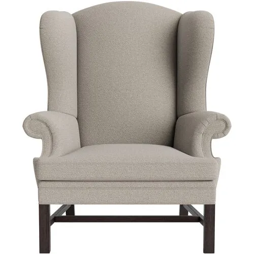 Marth Stewart Dearborne Wingback Chair - Perry Street Boucle - Handcrafted in The USA - Gray - Comfortable, Stylish