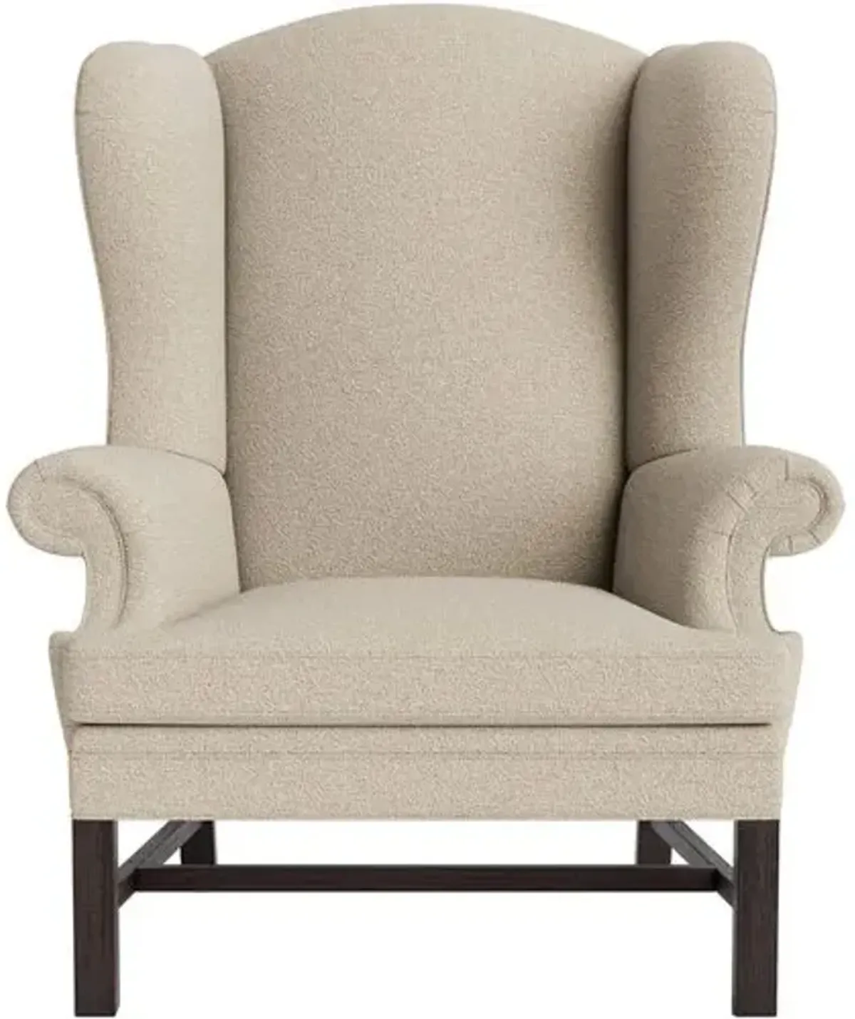 Marth Stewart Dearborne Wingback Chair - Perry Street Boucle - Handcrafted in The USA - Brown - Comfortable, Stylish