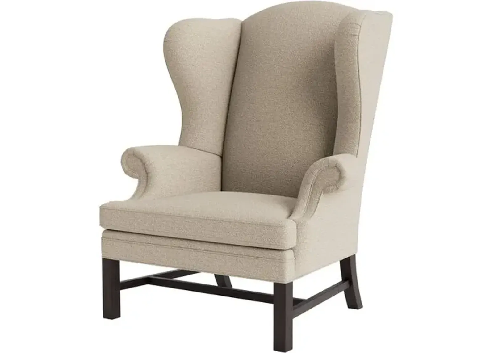 Marth Stewart Dearborne Wingback Chair - Perry Street Boucle - Handcrafted in The USA - Brown - Comfortable, Stylish