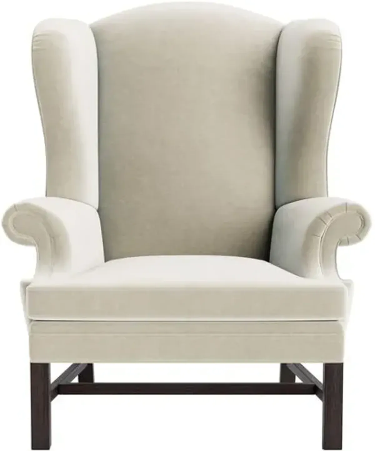 Marth Stewart Dearborne Wingback Chair - Perry Street Velvet - Handcrafted in The USA - Beige - Comfortable, Stylish