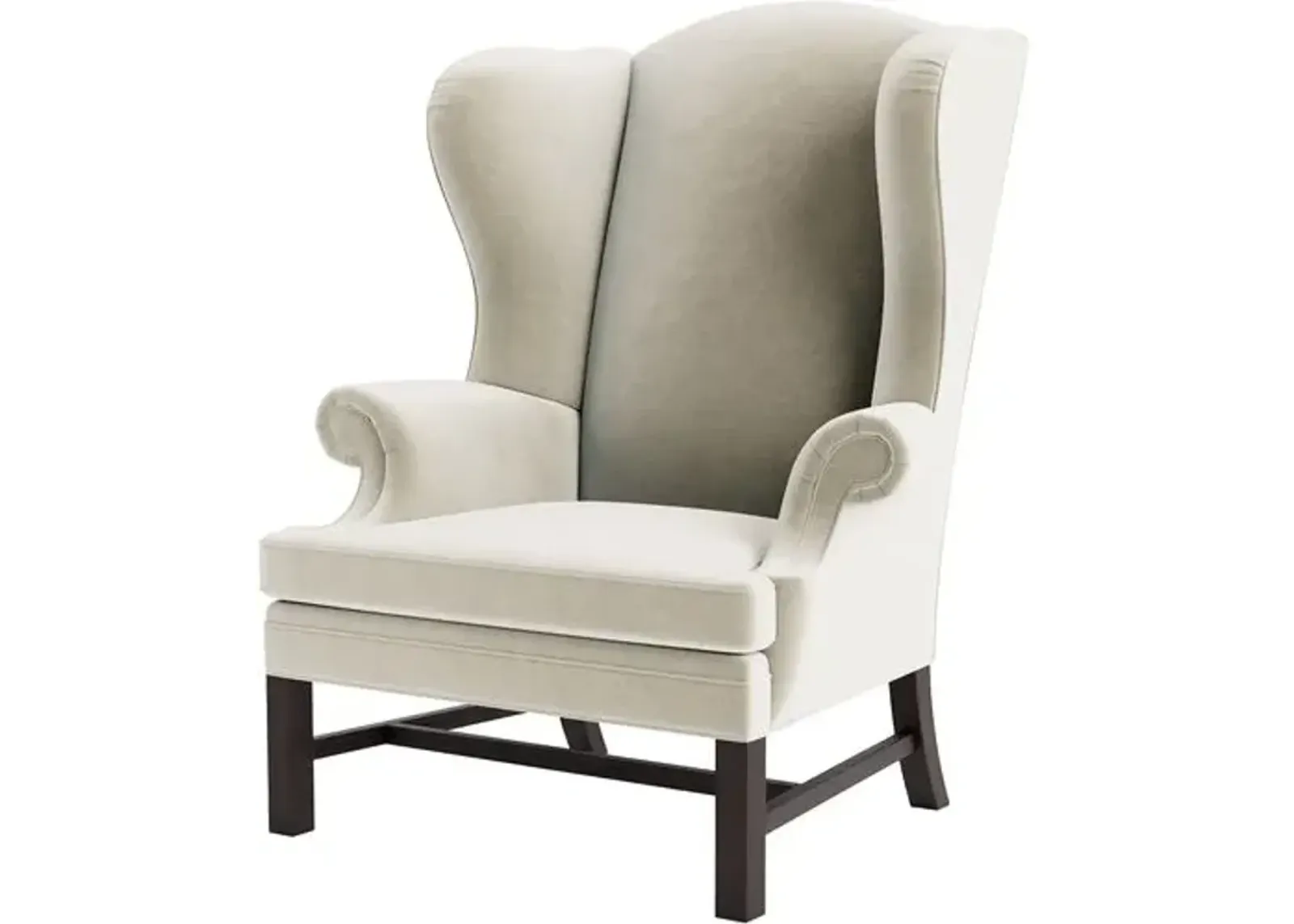 Marth Stewart Dearborne Wingback Chair - Perry Street Velvet - Handcrafted in The USA - Beige - Comfortable, Stylish