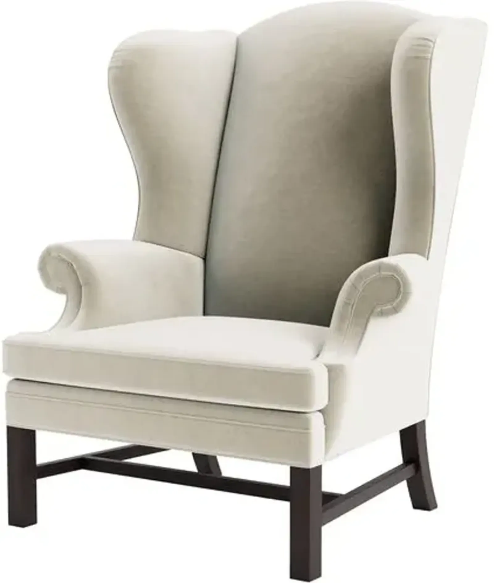 Marth Stewart Dearborne Wingback Chair - Perry Street Velvet - Handcrafted in The USA - Beige - Comfortable, Stylish