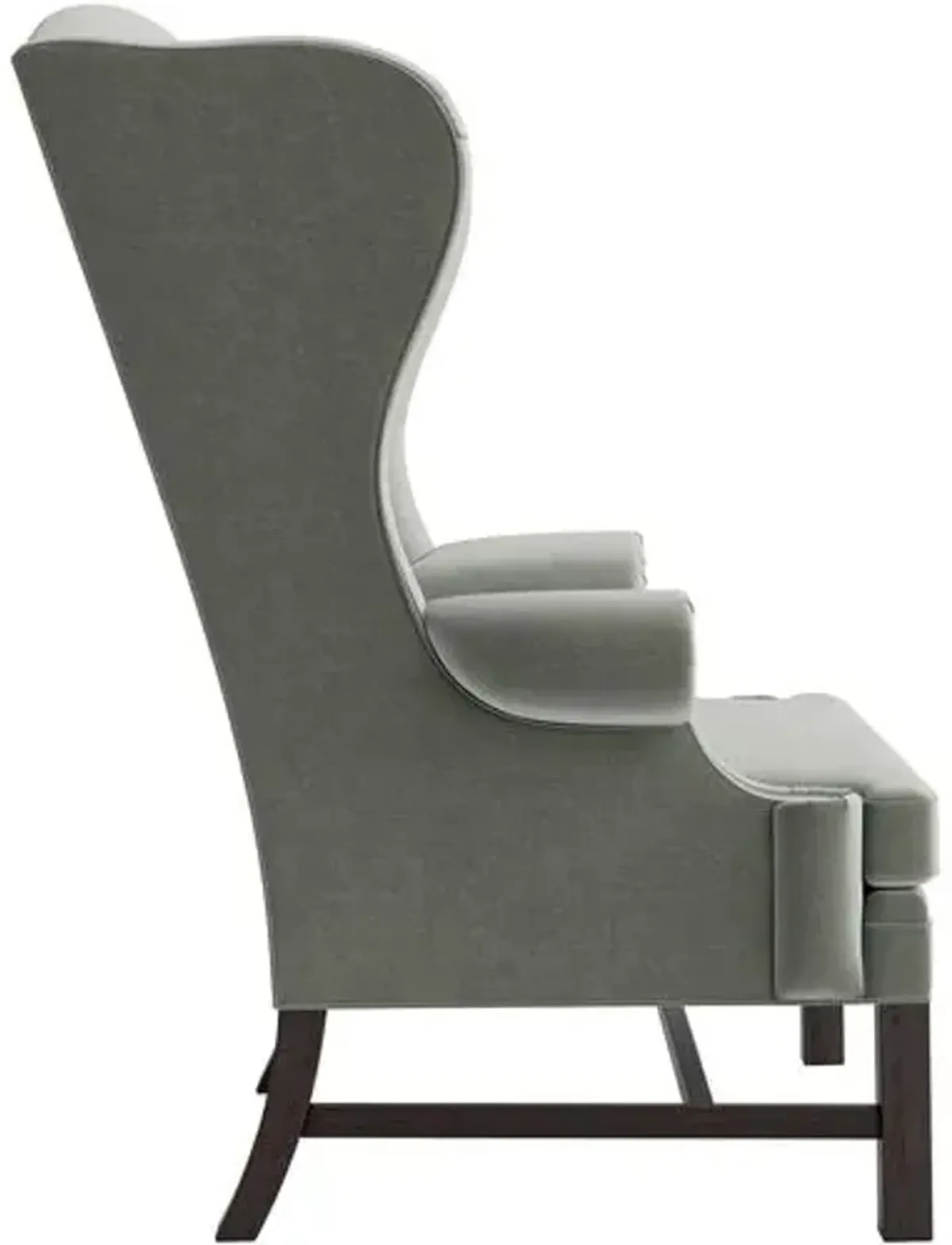 Marth Stewart Dearborne Wingback Chair - Perry Street Velvet - Handcrafted in The USA - Green - Comfortable, Stylish