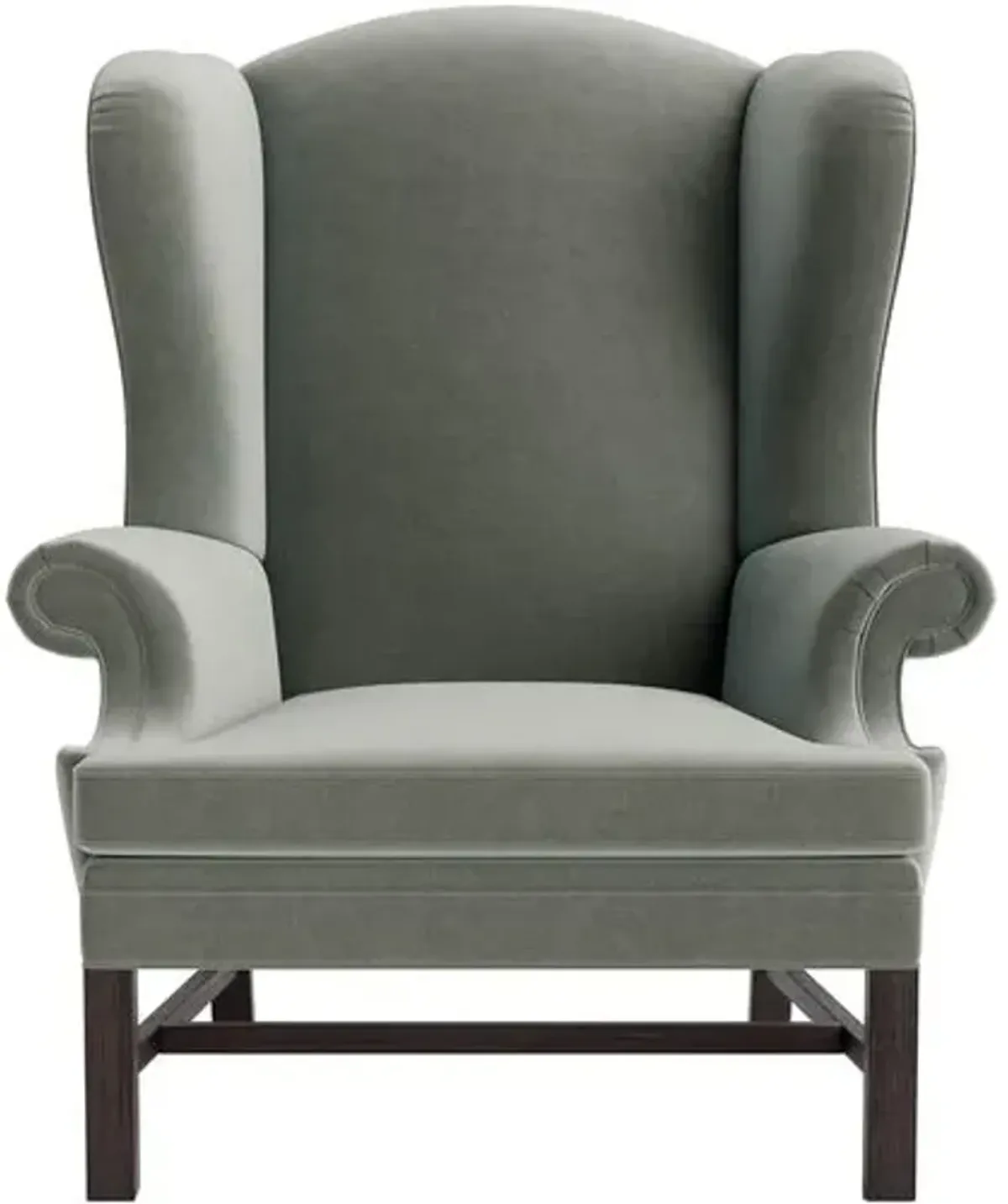 Marth Stewart Dearborne Wingback Chair - Perry Street Velvet - Handcrafted in The USA - Green - Comfortable, Stylish