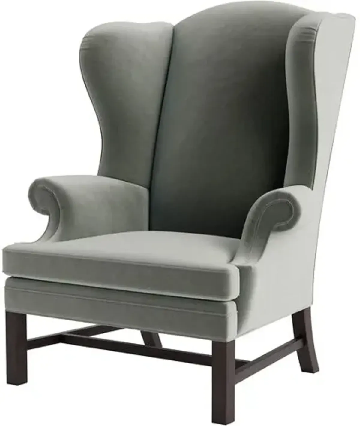 Marth Stewart Dearborne Wingback Chair - Perry Street Velvet - Handcrafted in The USA - Green - Comfortable, Stylish