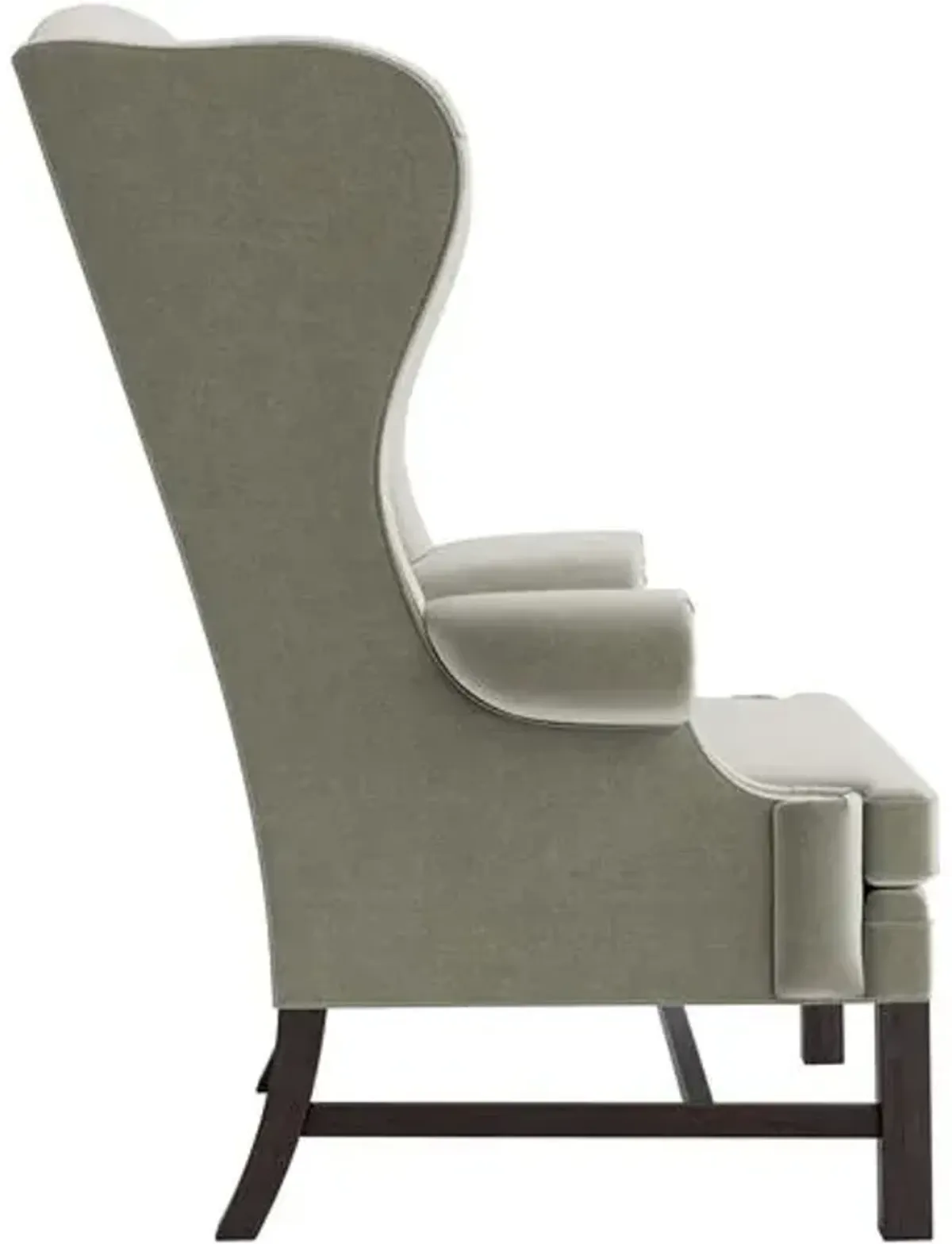 Marth Stewart Dearborne Wingback Chair - Perry Street Velvet - Handcrafted in The USA - Gray - Comfortable, Stylish