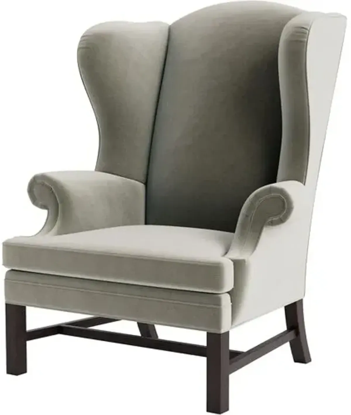 Marth Stewart Dearborne Wingback Chair - Perry Street Velvet - Handcrafted in The USA - Gray - Comfortable, Stylish