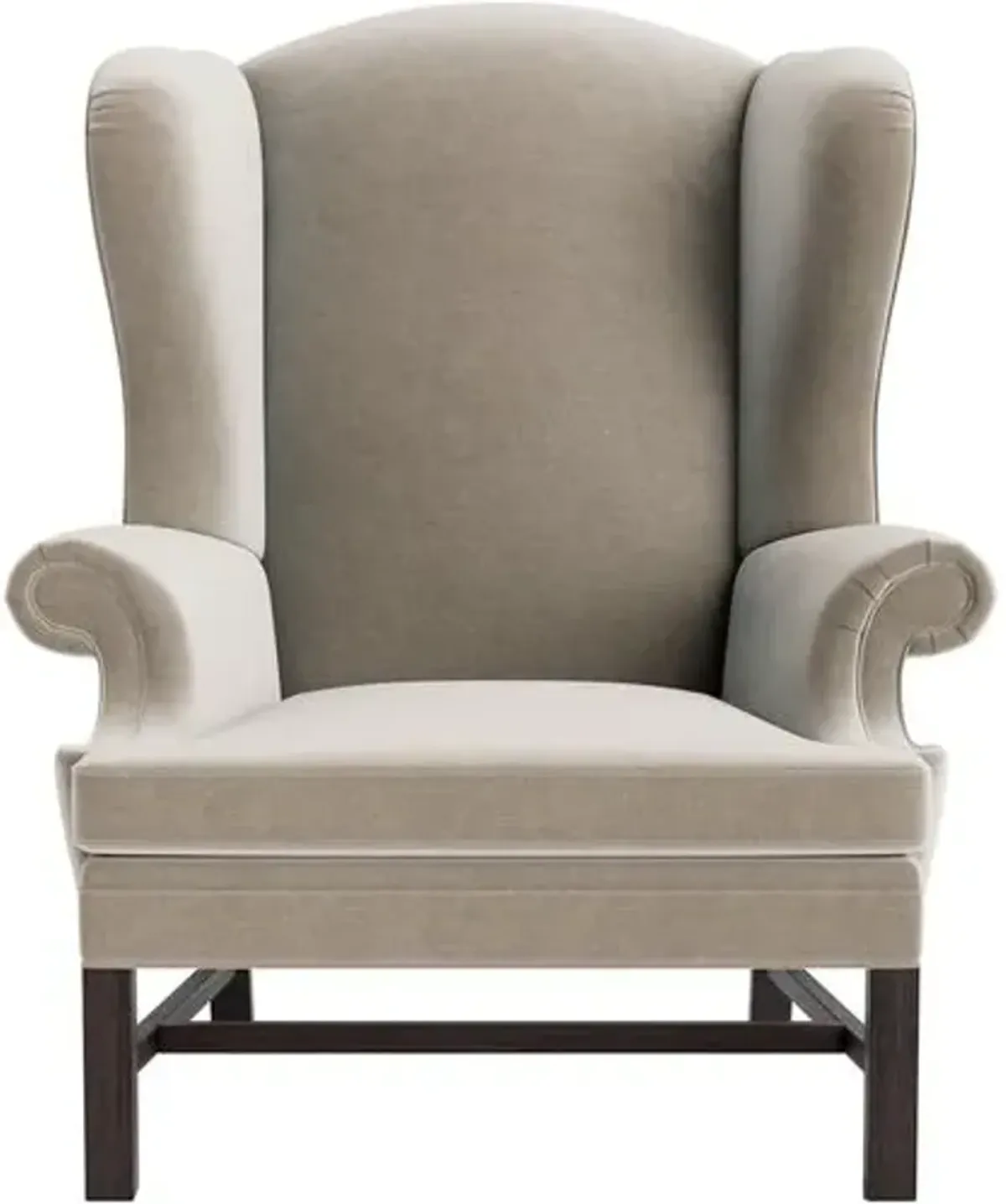 Marth Stewart Dearborne Wingback Chair - Perry Street Velvet - Handcrafted in The USA - Brown - Comfortable, Stylish