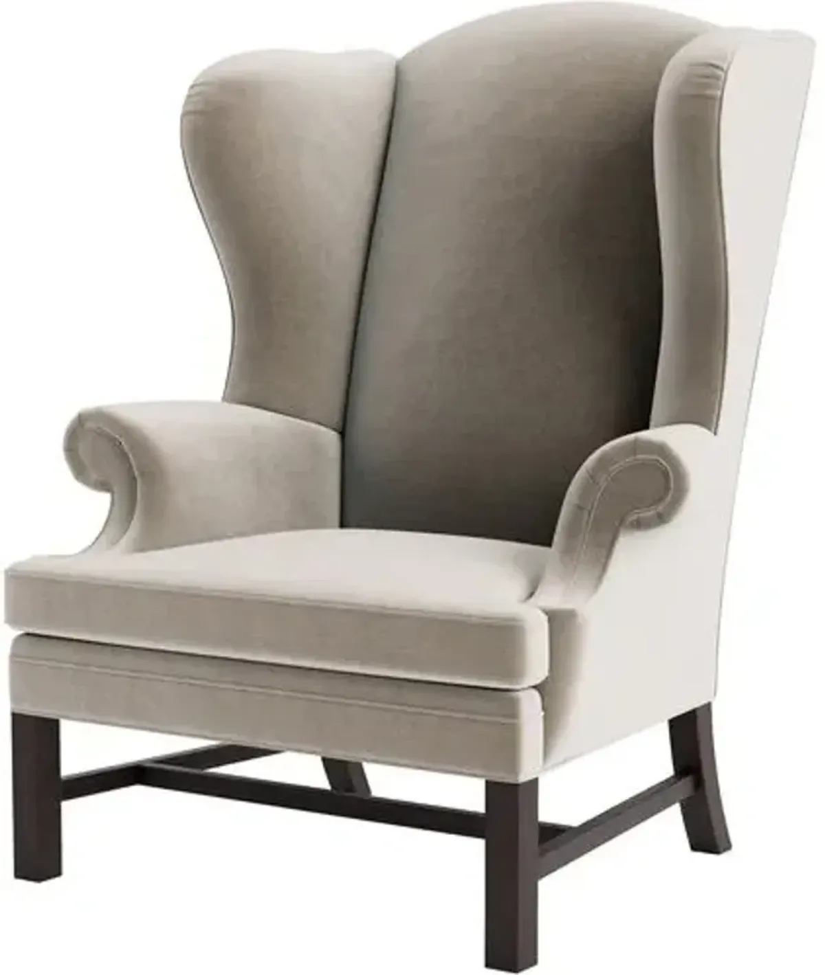 Marth Stewart Dearborne Wingback Chair - Perry Street Velvet - Handcrafted in The USA - Brown - Comfortable, Stylish