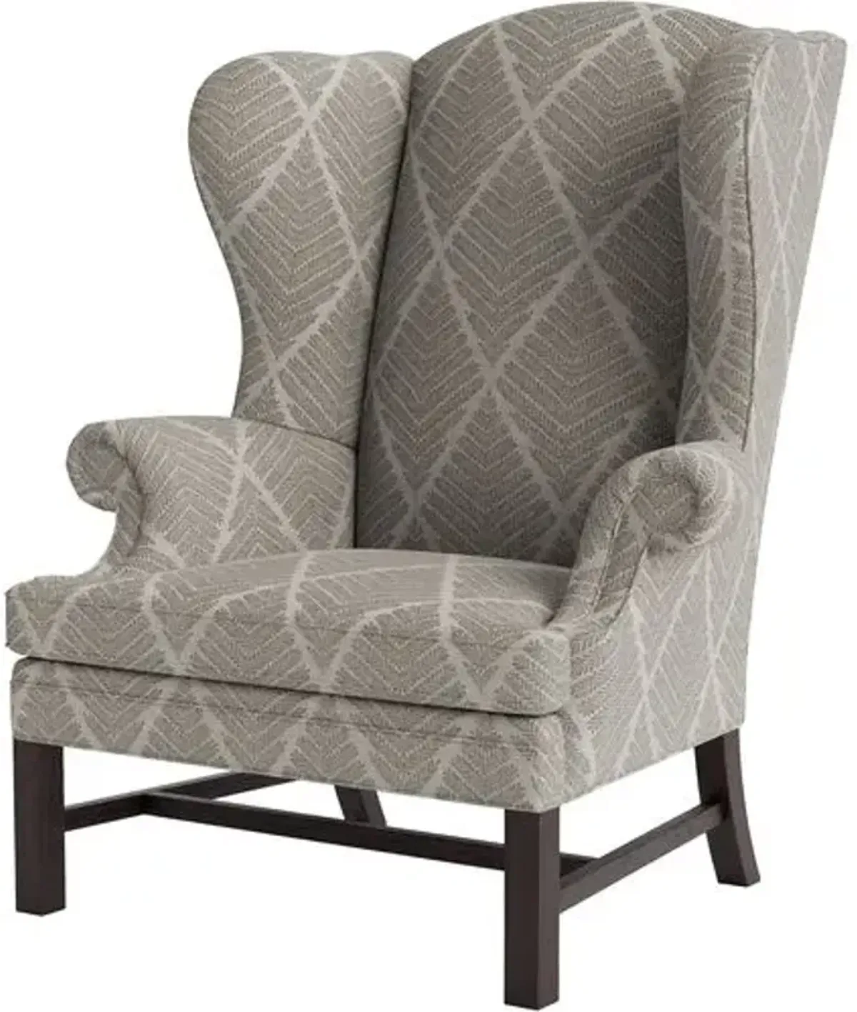 Marth Stewart Dearborne Wingback Chair - Bedford Jacquard - Handcrafted in The USA - Gray - Comfortable, Stylish