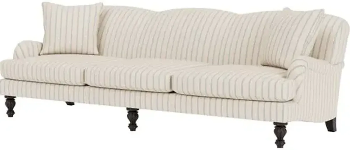 Marth Stewart Peyton Sofa - Lily Pond Linen Weave Stripe - Handcrafted