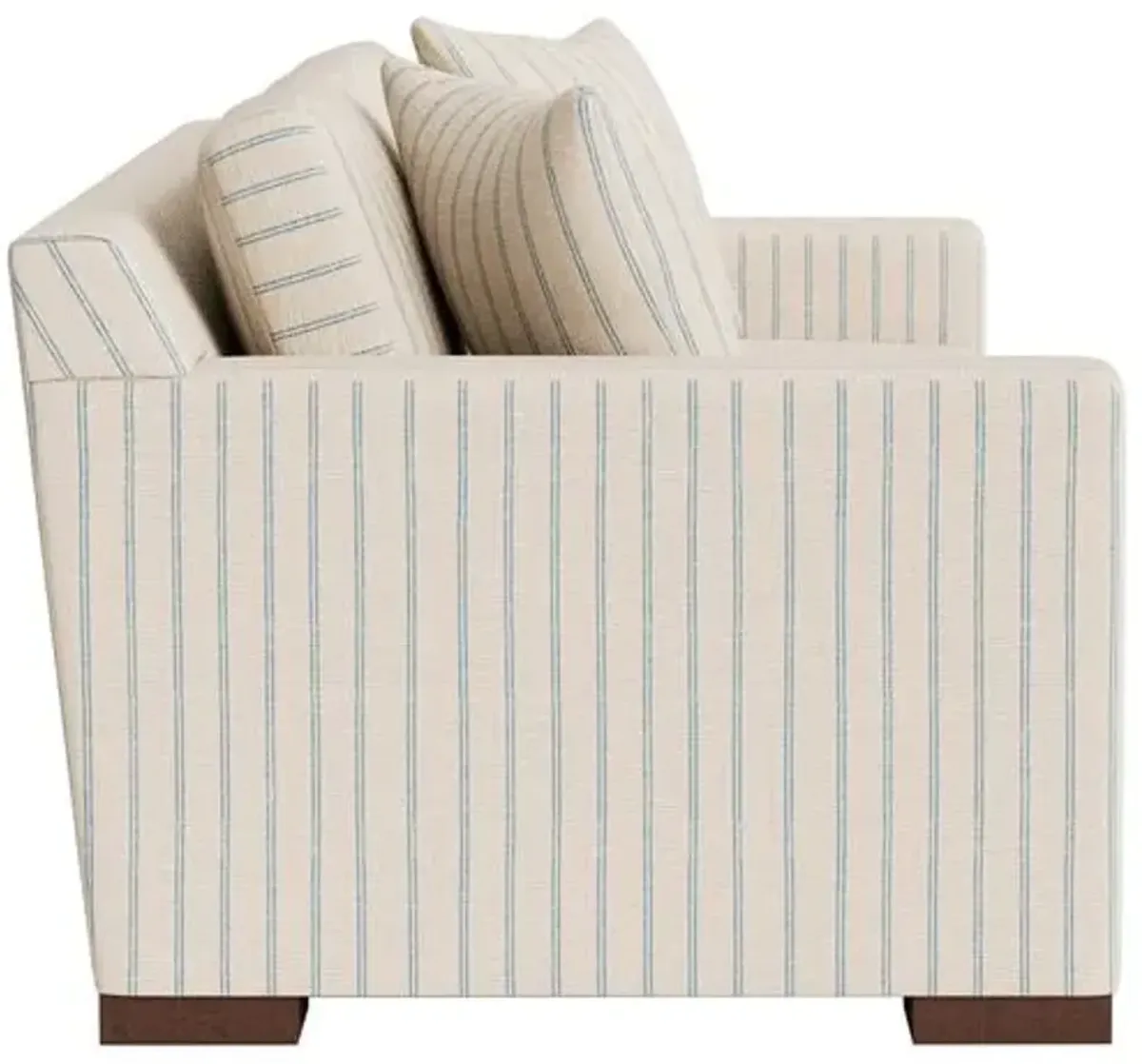 Marth Stewart Rexford Sofa - Lily Pond Linen Weave Stripe - Handcrafted