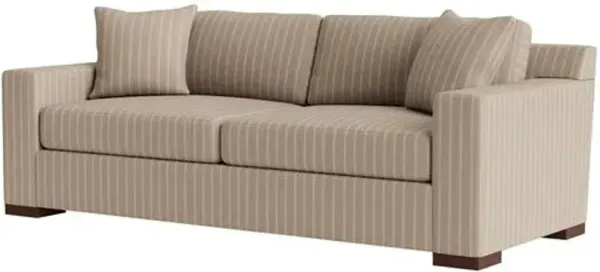 Marth Stewart Rexford Sofa - Lily Pond Linen Weave Stripe - Handcrafted