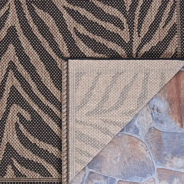Recife Zebra Indoor/Outdoor Rug,Black/Cocoa