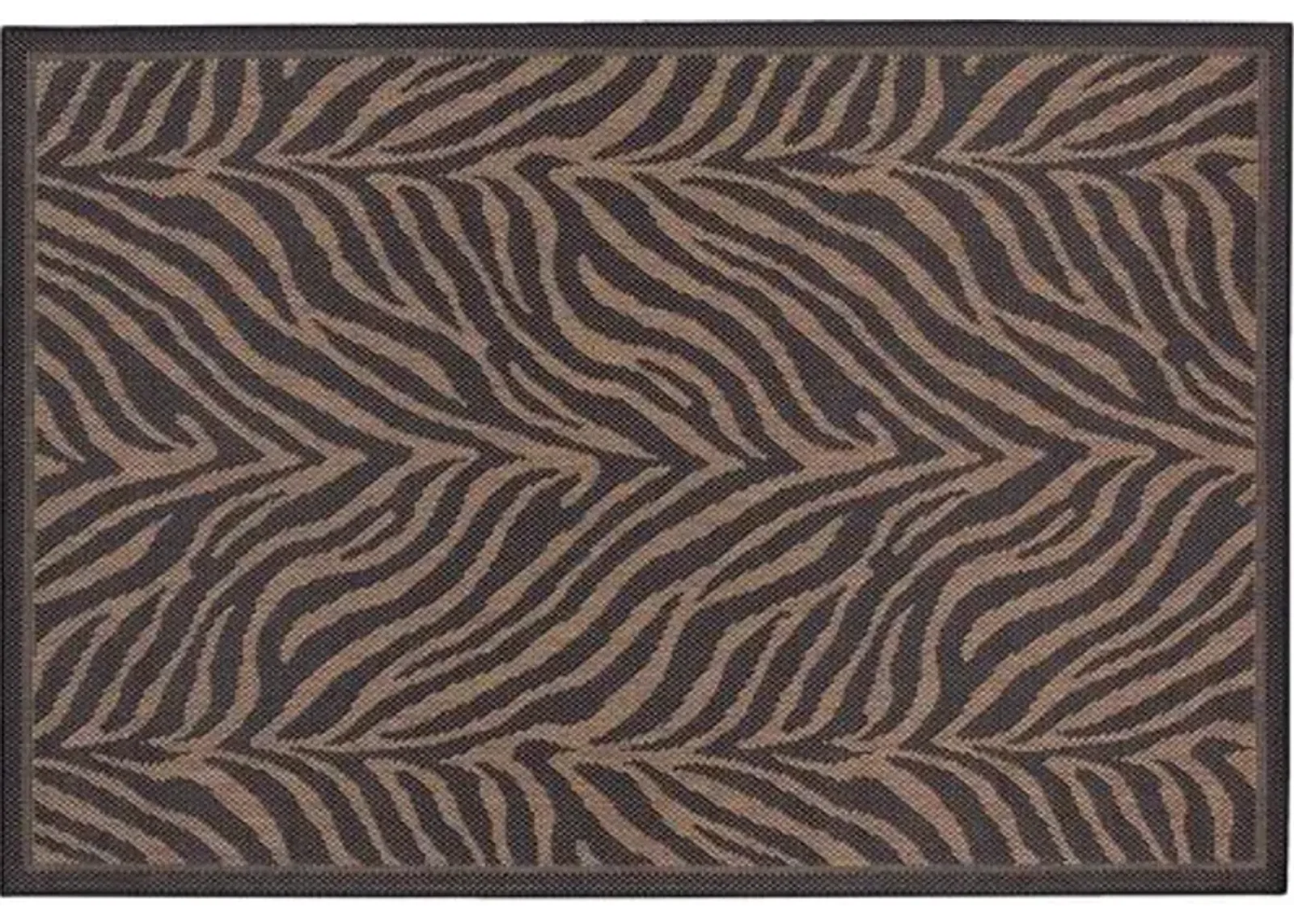 Recife Zebra Indoor/Outdoor Rug,Black/Cocoa - Black