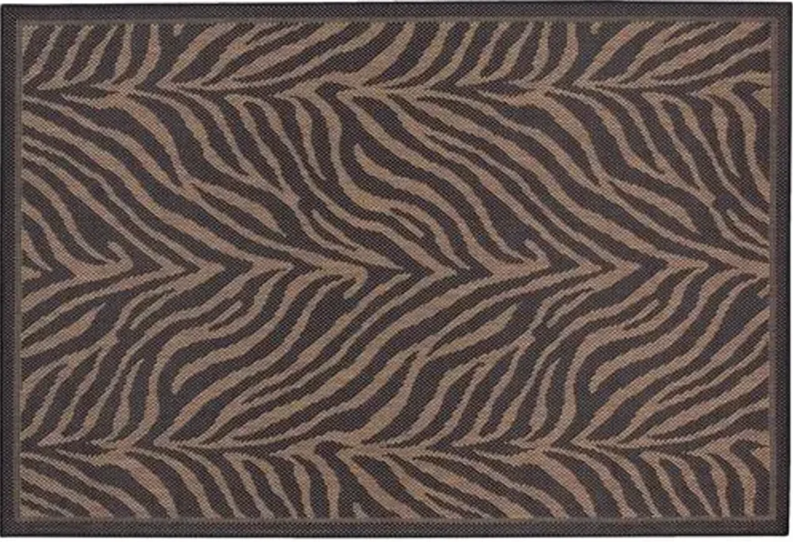 Recife Zebra Indoor/Outdoor Rug,Black/Cocoa - Black