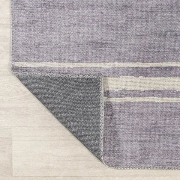 Vintage Distressed Rug, Lavender/Ivory