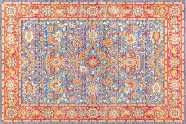 Flower Power Rug, Burgundy