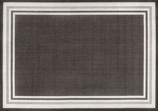 Jamie Indoor/Outdoor Rug, Black/Cream