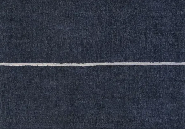 Lina Machine-Washable Rug, Navy/Gray