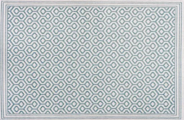 Taro Indoor/Outdoor Rug, Teal/Gray