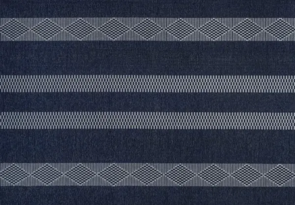 Tasko Machine-Washable Rug, Navy/Gray