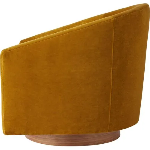 Benson Swivel Chair - Ochre Velvet Crypton - Handcrafted
