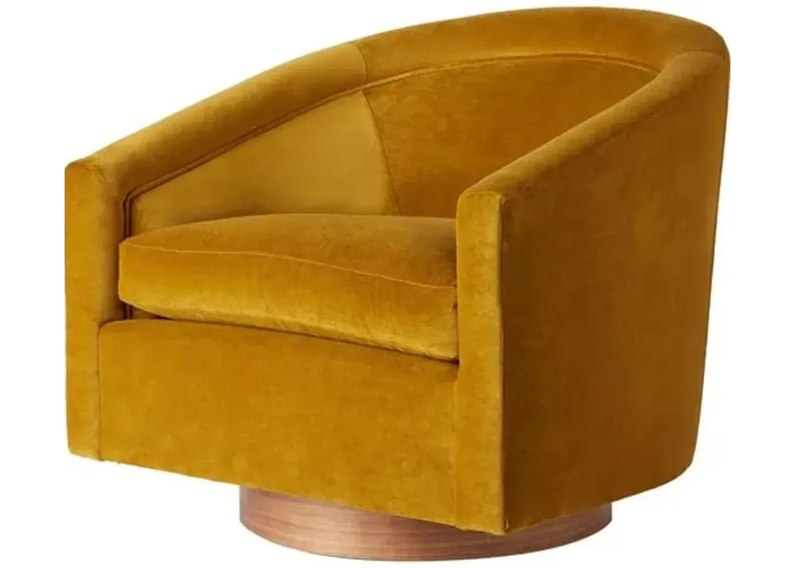 Benson Swivel Chair - Ochre Velvet Crypton - Handcrafted